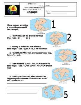 Continental Drift Engage Activity | Continental drift, Activities, Continental drift lesson