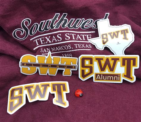 Southwest Texas State University Four Sticker Pack-SWT | Etsy