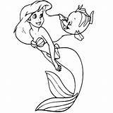 Princess Ariel And Flounder Coloring Page  Free Printable Pages sketch template