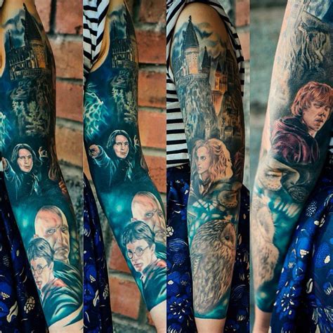 Harry Potter tattoo sleeve | Harry potter tattoo sleeve, Harry potter ...