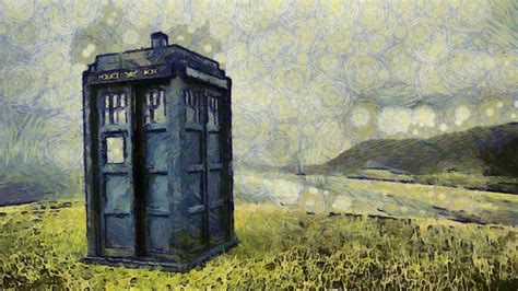 Wallpaper : painting, artwork, Doctor Who, TARDIS, Vincent van Gogh ...