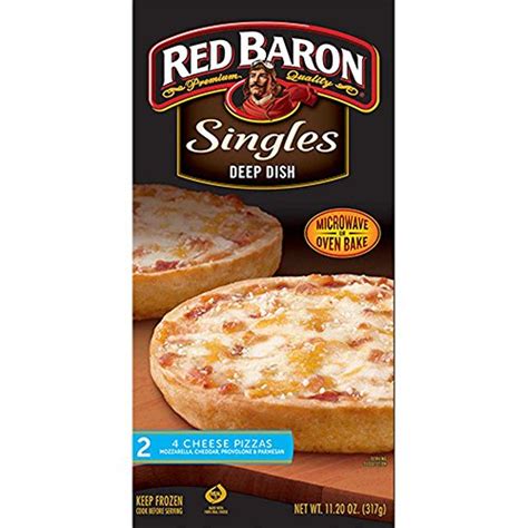 Red Baron Singles Deep Dish Four Cheese Pizza, 11.2 Ounce -- 12 per case.