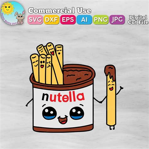 Nutella SVG Kawaii Cookie Sticks Candy Chocolate - Etsy