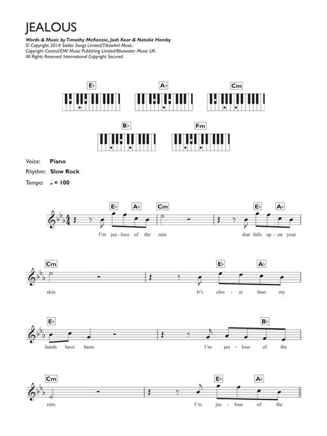 Jealous | Sheet Music Direct