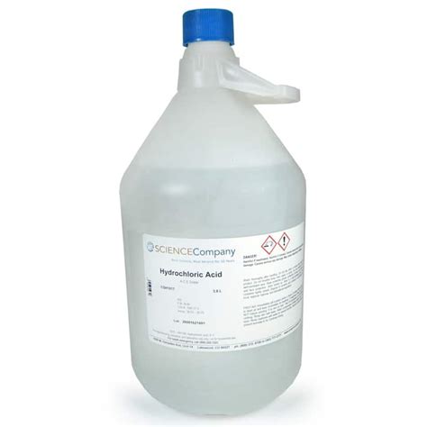 Concentrated Hydrochloric Acid, 3.8 Liter for sale. Buy from The Science Company.