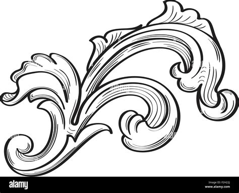 Acanthus scroll leaf is on white Stock Vector Image & Art - Alamy