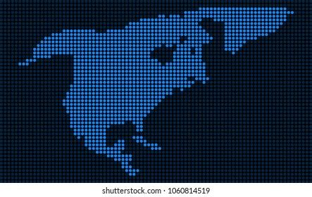 Dotted Pixelated North America Map Vector Stock Vector (Royalty Free) 1060814519 | Shutterstock