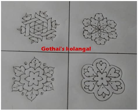 9 dots simple Line kolams || Small Muggulu – Kolams of India