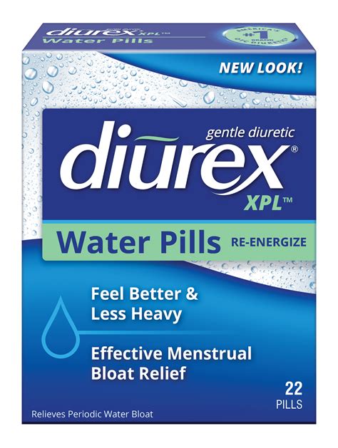 Diurex XPL Re-energizing Water Pills, Relieve Bloating & Fatigue, 22 Count - Walmart.com