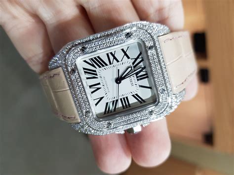 Cartier Santos Midsize Automatic Diamond - SWISS HOUR