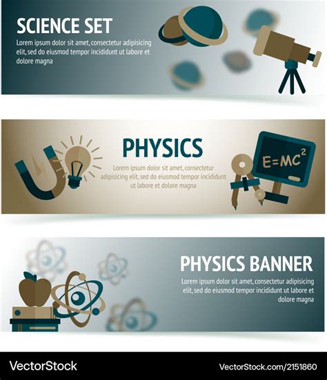 Physics science banners Royalty Free Vector Image