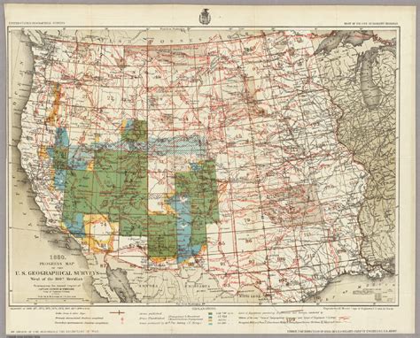 1880. Progress Map Of The U.S. Geographical Surveys West Of The 100th ...