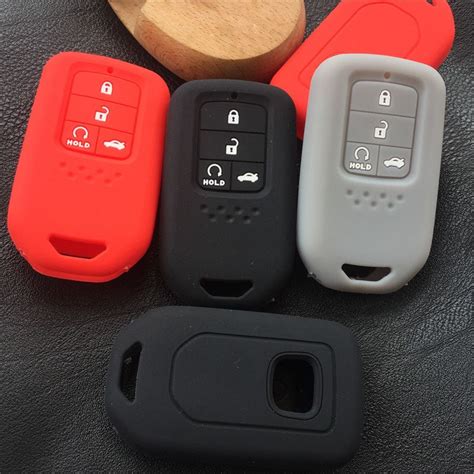 Silicone rubber car key case cover for honda CRV Civic Pilot Accord 4 BUTTON KEY | Interior ...