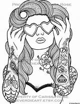 Pinup tattoo  People coloring Pages Coloring For Girls sketch template