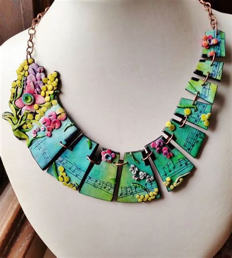 Polymer clay, Music necklace, "The Spring" from "The 4 season" by Vival… | Polymer clay jewelry ...