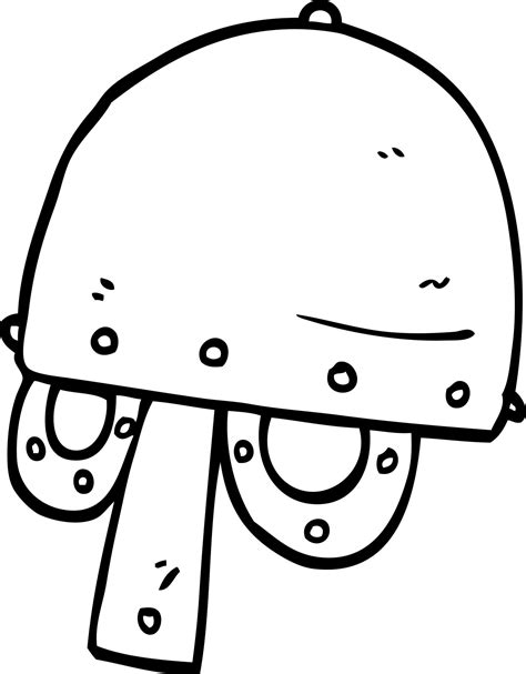 line drawing cartoon viking helmet 12149206 Vector Art at Vecteezy