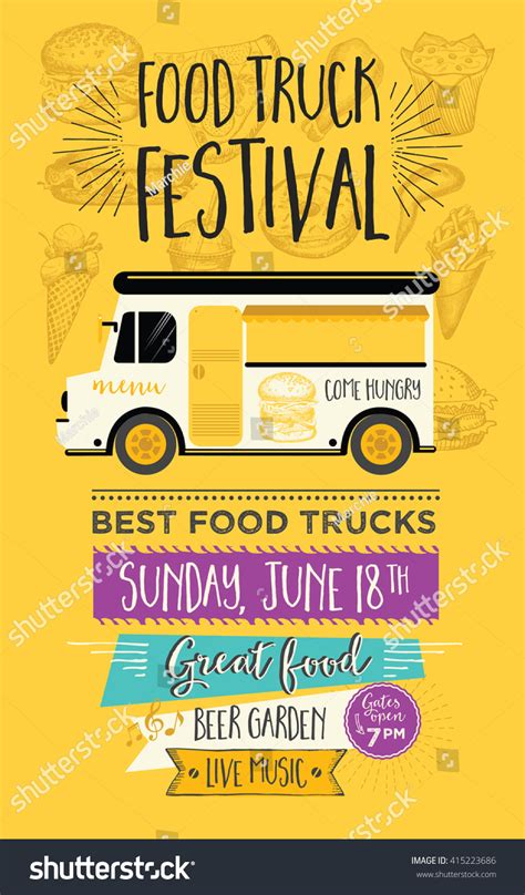 Food Truck Festival Menu Food Brochure Stock Vector (Royalty Free ...