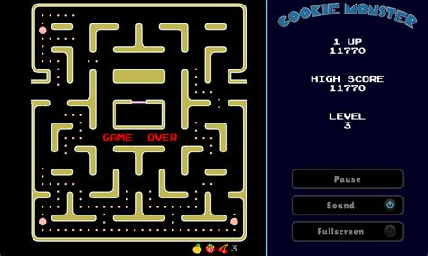 🕹️ Play Cookie Monster Game: Free Online Cookie Monster Maze Attack Pac ...