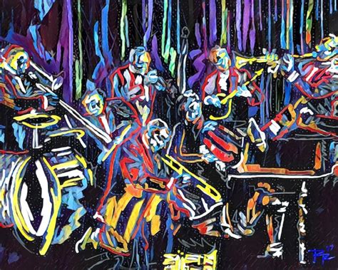 Jazz Art Print Jazz Band Art New Orleans Painting - Etsy