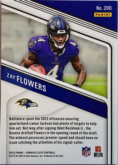 Zay Flowers Rookie Card 2023 NFL Panini Rare Red Aspiration Prizm Holo /625 Ravens Star RC WR ...