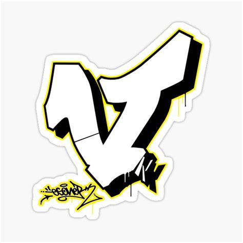 "LETTER V BY ESONE URBAN GRAFFITI STREET STYLE " Sticker for Sale by ...