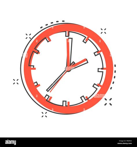 Cartoon clock timer icon in comic style. Time sign illustration ...