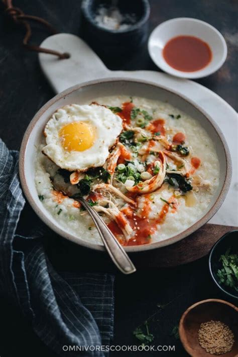 Instant Pot Congee (鸡肉菠菜粥) - Omnivore's Cookbook