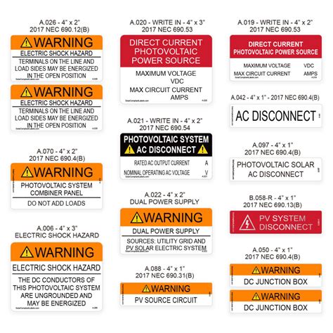 SOLAR LABEL PACKS | SOLAR COMPLIANT LABELS