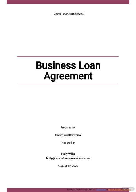 Business To Business Loan Agreement Template