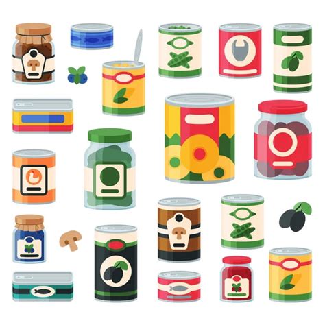 Canned goods Vector Art Stock Images | Depositphotos