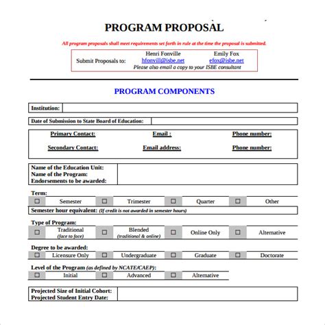 Education Proposal Template Word