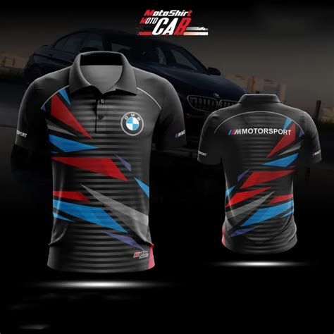 MOTOCAR BMW-Black red and blue polo shirt casual racing suit | Lazada.co.th