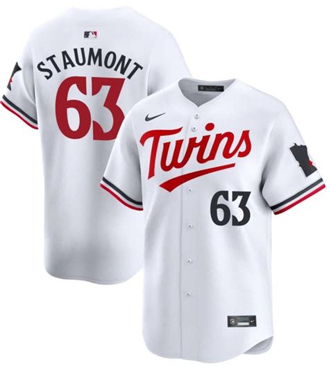 Minnesota Twins #63 Josh Staumont White 2024 Home Limited Cool Base ...