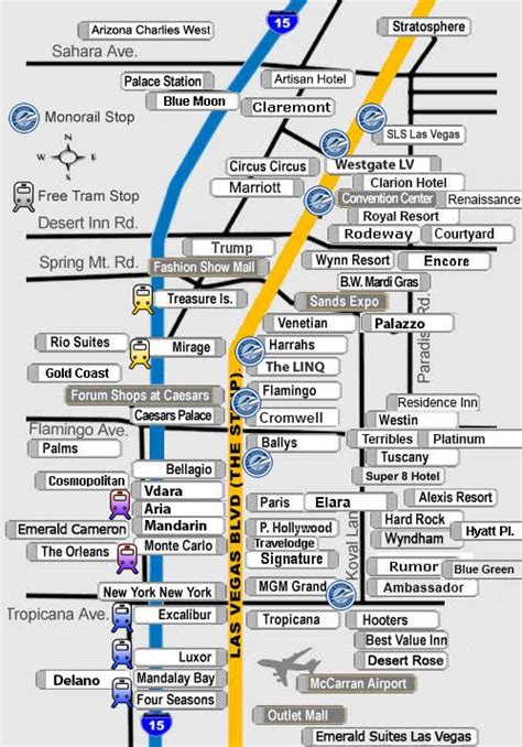 Las Vegas Strip Hotel Map