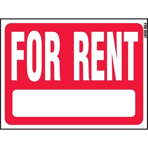 HY-KO 18 in. x 24 in. Plastic For Rent Sign-RS-603 - The Home Depot