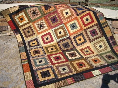 Handmade Quilt Homespun Squared
