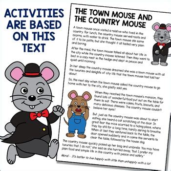 Town Mouse and the Country Mouse - Aesop Fables Activities - English For A Week