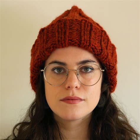 Chunky Knit Orange Beanie - Etsy