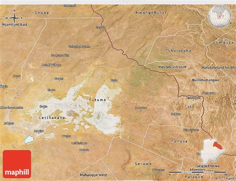 Satellite 3D Map of Francistown Region