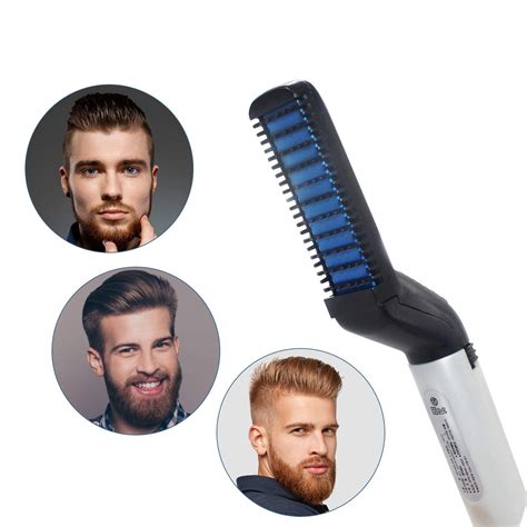 Ionic Beard Straightening Comb with Anti-Scald Feature, Detangling and Volumizing and Styling ...