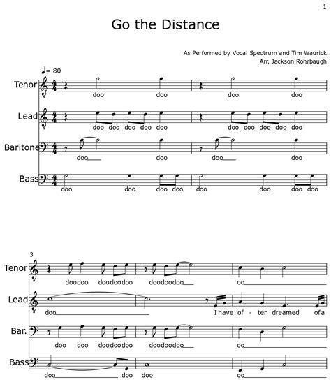 Go the Distance - Sheet music for Choir Tenor