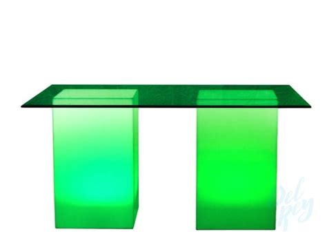 Clear Lighted Table | Party Rentals | Light Up Table | Glass Top Light Up Table