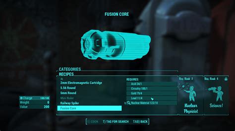 Fusion Core Crafting Extension - Fallout 4 / FO4 mods