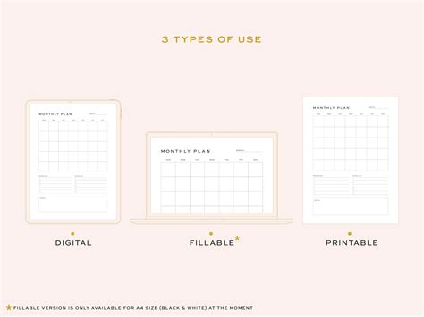 Printable Monthly Work Planner Fillable Minimal Monthly - Etsy