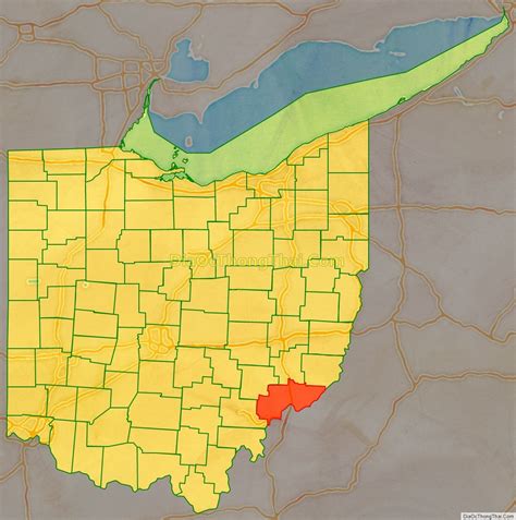 Map of Washington County, Ohio - Địa Ốc Thông Thái