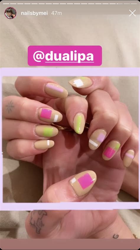 Dua Lipa's Manicure | Dua Lipa and Anwar Hadid's Matching Neon Nail ...