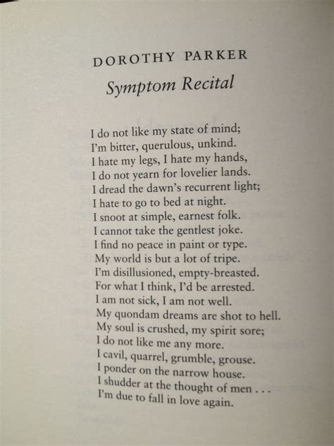 an open book with the words dorotty parker's symptom rectal