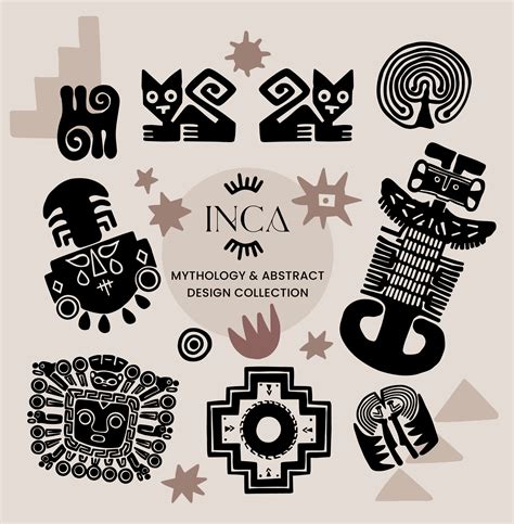 Inca Collection Clipart, Hand Painted Tribal Illustrations, Pachamama Stickers, Mask and Symbols ...