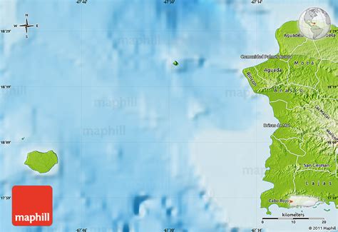 Physical Map of Mayaguez