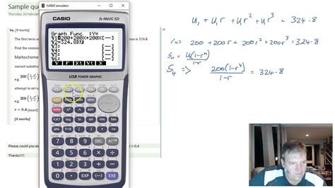 Geometric sequence sum - Calculator question - YouTube